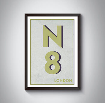 N8 Haringey, Crouch End London Postcode Print, 8 of 10