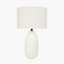 White Vintage Textured Ceramic Table Lamp, thumbnail 2 of 8