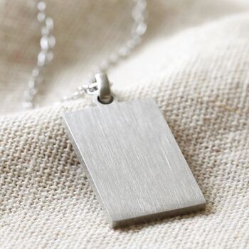 Men's Brushed Stainless Steel Tag Necklace, 2 of 4