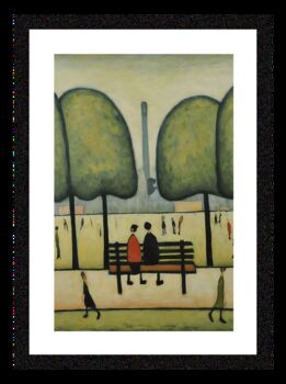 Sitting On A Bench A3 Framed Lowry Style Art, 2 of 2