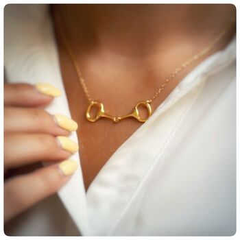 Personalised Snaffle Bit Necklace, Silver Or Gold, 2 of 12