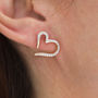Pave Crystal Heart Stud Earrings, thumbnail 1 of 6