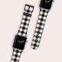 Black And White Gingham Vegan Leather Apple Watch Band, thumbnail 1 of 7