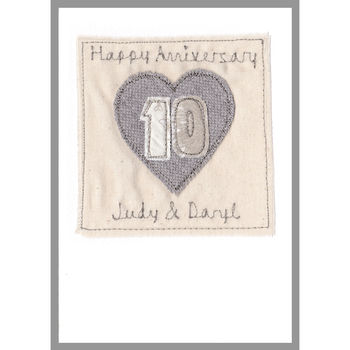 Personalised 10th Tin Wedding Anniversary Card, 3 of 12