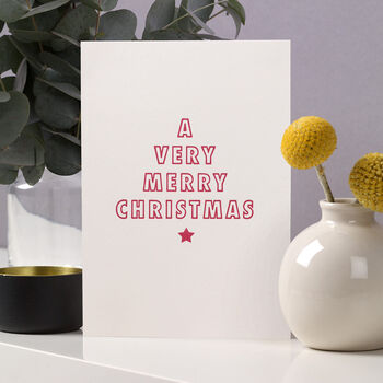 'A Very Merry Christmas' Letterpress Card, 2 of 3
