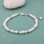 Sterling Silver Genuine Freshwater Pearl Beaded Bracelet, thumbnail 2 of 12