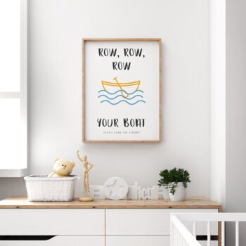 'Row Row Row Your Boat' Nursery Rhyme Print, 3 of 5