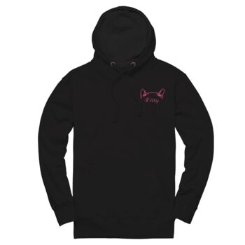Personalised Cat Ears With Pet Name Unisex Hoodie, 7 of 12