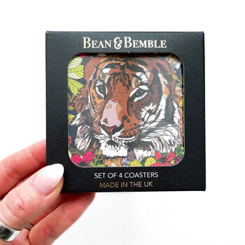 Tiger Coasters Box Set Of Four Round Heat Resistant, 3 of 5