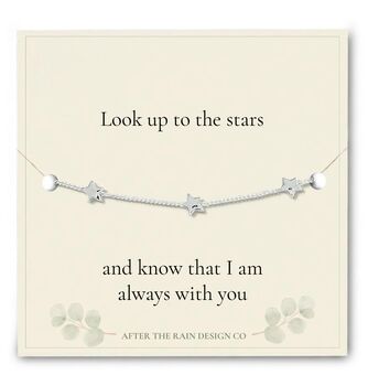 In Loving Memory Keepsake With A Gold Plated Or Silver Plated Star Bracelet And Card, 3 of 6