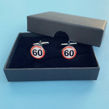 60 Mph Speed Sign Cufflinks, 4 of 4