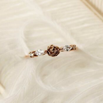Rose And Diamonds Ring Gold/Rose Gold/White Gold, 3 of 11