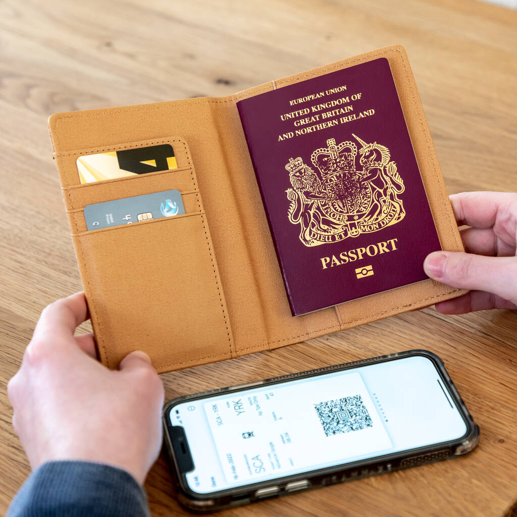 Personalised Passport Holder Work Save Travel Repeat By Mirrorin