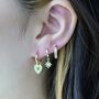 Peridot Heart Charm Earrings, thumbnail 6 of 10