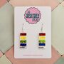 Paint Swatch Glitter Resin Earrings / Artist Statement Jewellery Colourful Palette Gift / Gift For Art Teachers Creative Classroom Jewellery, thumbnail 1 of 6