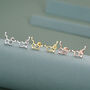 Sterling Silver Serotonin Molecule 16 G Flat Back Labret Earrings, thumbnail 2 of 12
