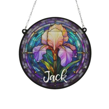 Iris Personalised Stained Glass Effect Suncatcher, 3 of 7