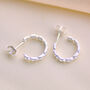 Sterling Silver Chain Link Hoop Earrings, thumbnail 4 of 7