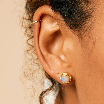 Maya Opal Stud Earrings Sterling Silver Or Gold Plated, 2 of 12