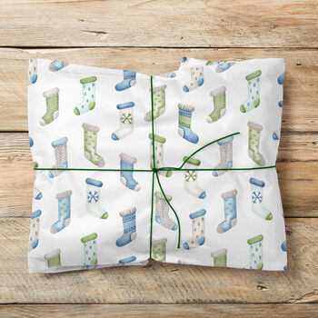 Christmas Stocking Wrapping Paper Roll Or Folded, 2 of 3