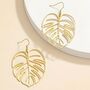 Contemporary Hollow Leaf Gold Earrings Gift, thumbnail 4 of 4