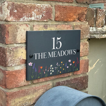 Personalised Wild Flowers Slate House Number Sign, 3 of 3
