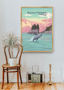 Kenai Fjords National Park USA Travel Poster Art Print, 5 of 8