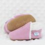 Dotty Fish Pale Pink Soft Suede Baby And Toddler Slippers With Fleece Lining, thumbnail 5 of 9