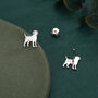 Sterling Silver Labrador / Retriever Puppy Dog Stud Earrings, thumbnail 5 of 12