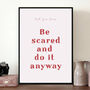 Motivational Typography Print Face Your Fears, thumbnail 1 of 2