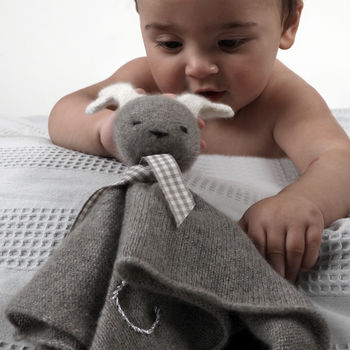 Cashmere Personalised Reindeer Baby Comforter, 5 of 8