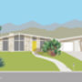 Palm Springs Mid Century Modern Butterfly House Print, thumbnail 4 of 4