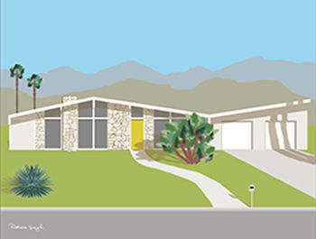 Palm Springs Mid Century Modern Butterfly House Print, 4 of 4