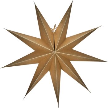 Hanging Paper Star In Gold, 2 of 3