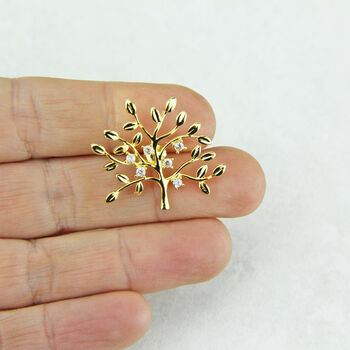 Tree Of Life Cubic Zirconia Brooch, 2 of 7