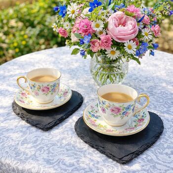 Heart Slate Coasters Set Of Six With Chalk, 5 of 5