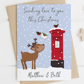 Sending Love At Christmas Personalised Card, 2 of 4