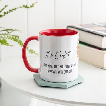 Personalised It's Ok Office Coffee Two Toned Mug, 5 of 8