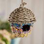Grass And Recycled Sari Acorn Birdhouse, thumbnail 1 of 2