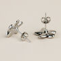 Silver Crystal Flower Stud Earrings, thumbnail 3 of 3
