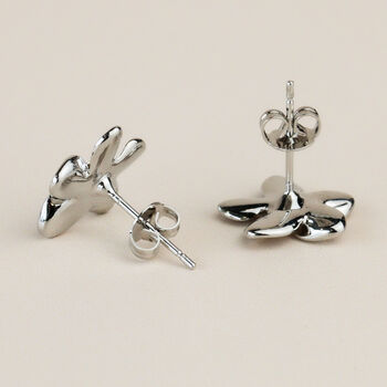 Silver Crystal Flower Stud Earrings, 3 of 3