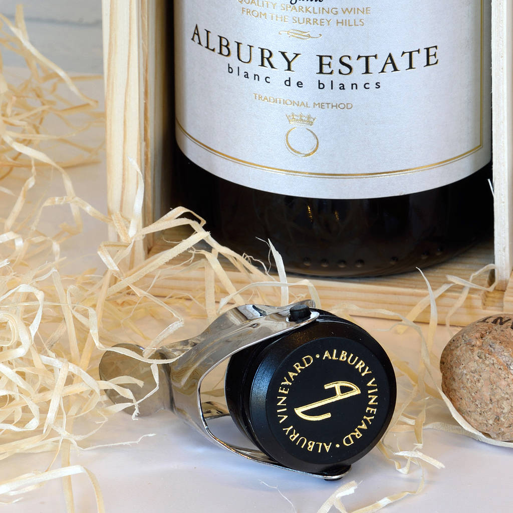 English Sparkling Wine With Wooden Gift Box By Albury Organic Vineyard