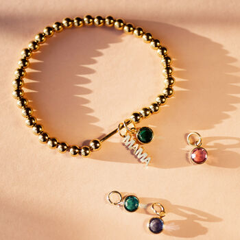 Family Birthstone Mama Charm Beaded Bracelet, 7 of 9