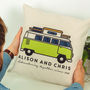 Personalised Campervan Cushion Travel Gift For Him Her, thumbnail 4 of 5