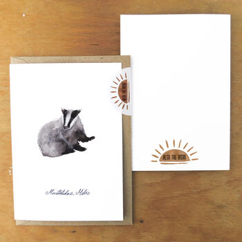 Sylvan Badger Greetings Card, 2 of 7