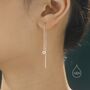 Aurora Cz Threader Earrings In Sterling Silver, thumbnail 4 of 9