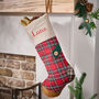Personalised Red Tartan Patchwork Stocking, thumbnail 1 of 7