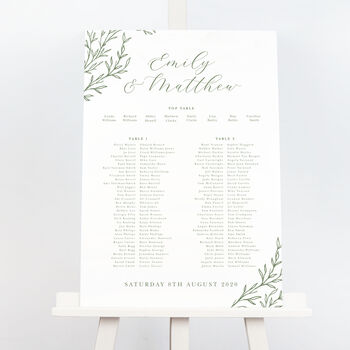Delicate Foliage 'Florence' Wedding Table Plan, 2 of 4