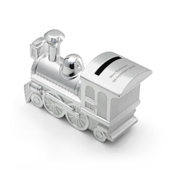 Personalised Silver Plated Train Money Box, 4 of 5