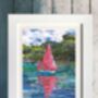 Cornwall Helford River Upcycled Paper Collage Print, thumbnail 1 of 5